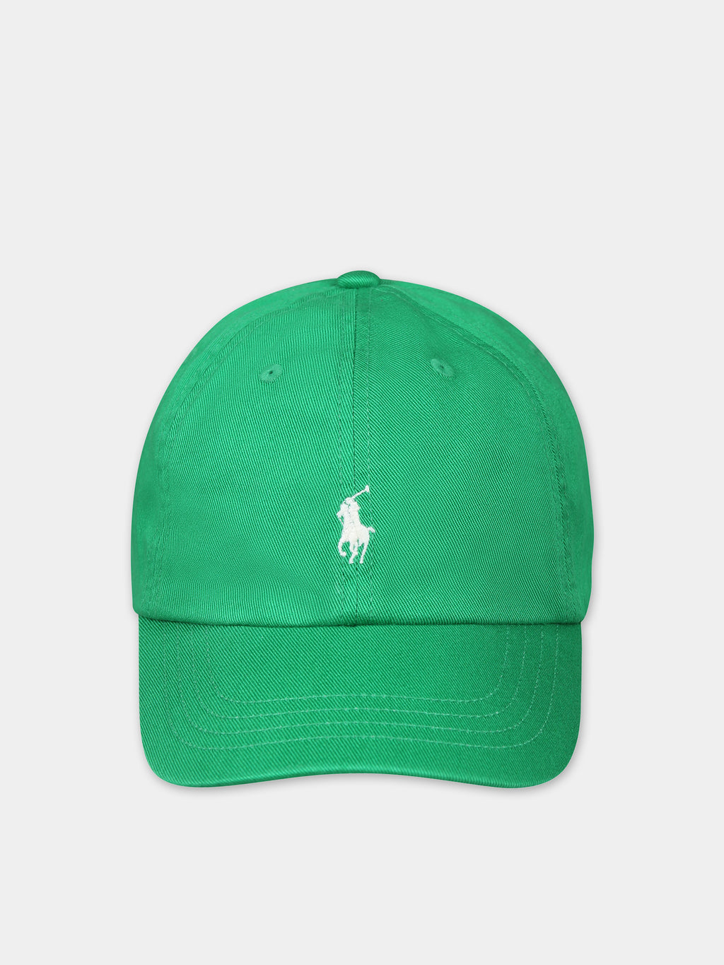 Green hat for baby boy with pony